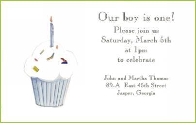 Blue Cupcake with sprinkles invitation by Stevie Streck